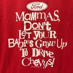 Vintage 1991 Ford Teases Chevy Single Stitch Tshirt UNISEX Large